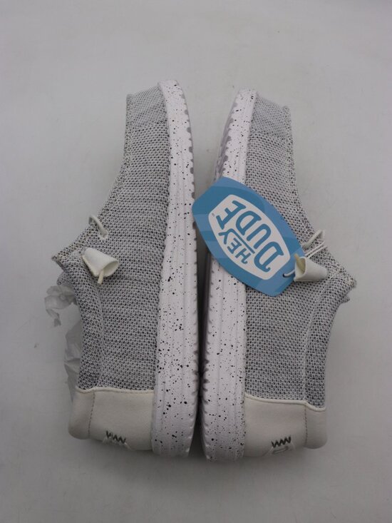 Hey Dude Wally Stretch Sox Men\'s Size 11 Gray White Canvas Lace-Up Casual Shoes main image 6